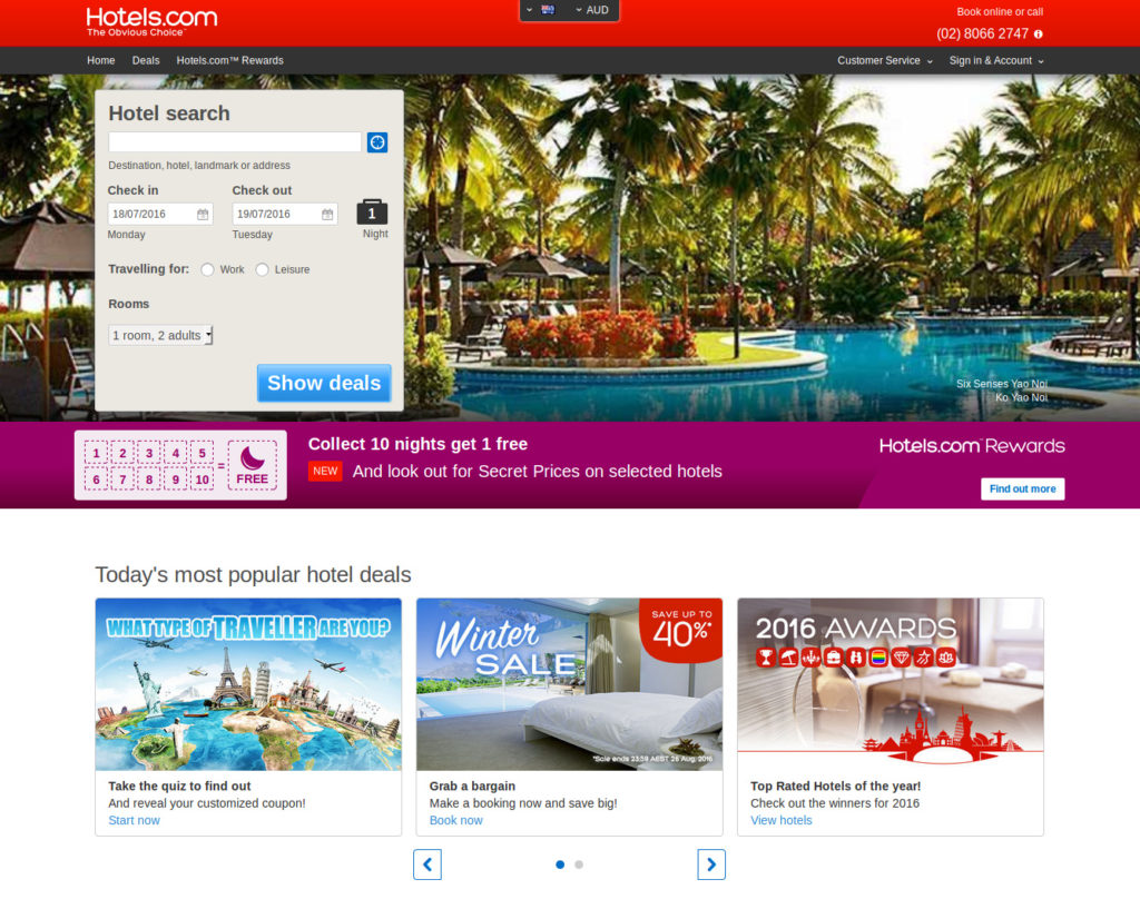 Hotels.com travel deals, promo codes, accomodation deals in May 2020