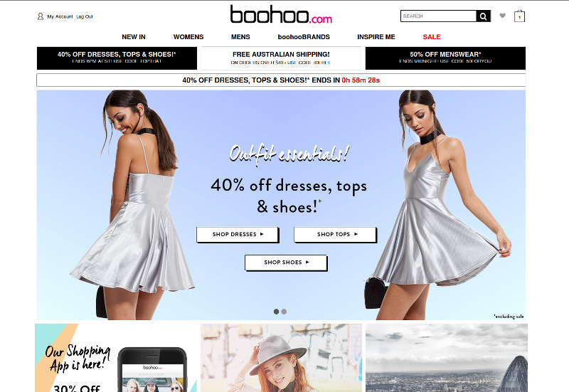 cheap clothing websites like boohoo